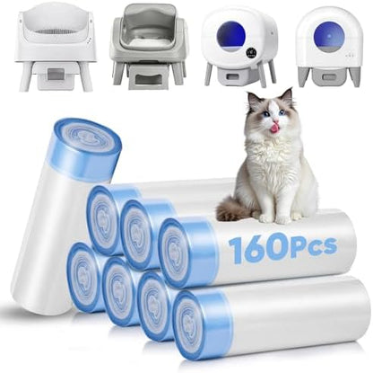 160 Count Cat Litter Box Liners Compatible