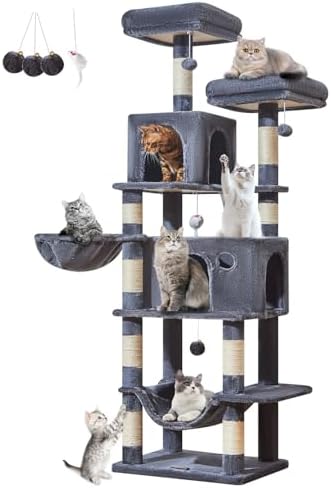 Taoqimiao Large Cat Tree, 73 in Tall Cat Tower