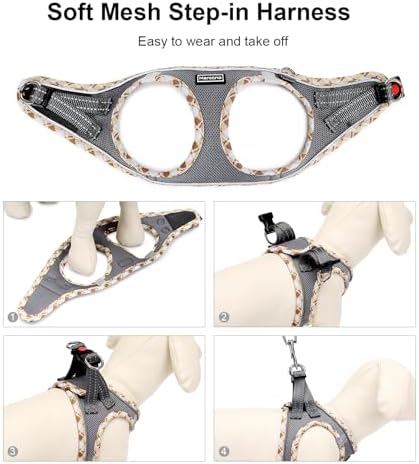 Mercano Soft Mesh Dog Harness and Leash Set, Step-in Reflective Breathable