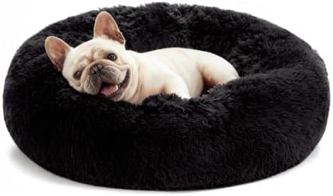 Love's cabin Calming Cat Bed for Indoor Cats, Anti-Anxiety Donut Round Dog Bed