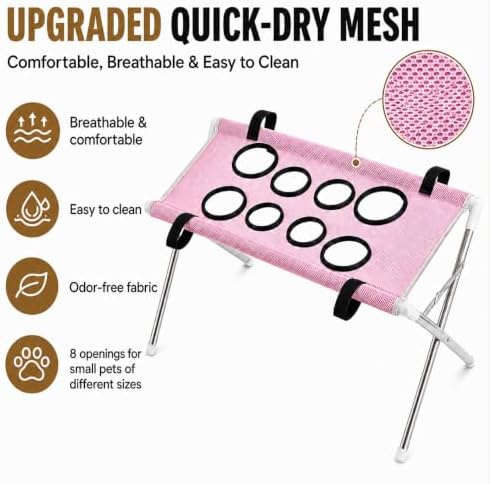 Dog Bath Hammock with Stand, Foldable Grooming Table