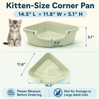 Corner Litter Box, Low Entry Kitten Litter Box