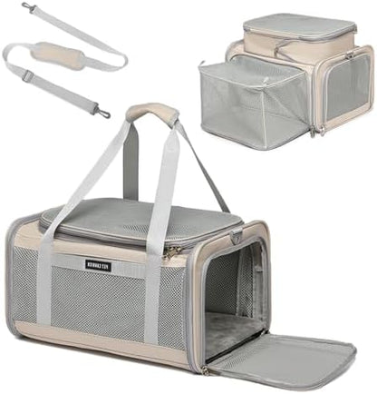 Airline Approved Pet Carrier for Cats and Small Dogs up to 15 lbs, Breathable