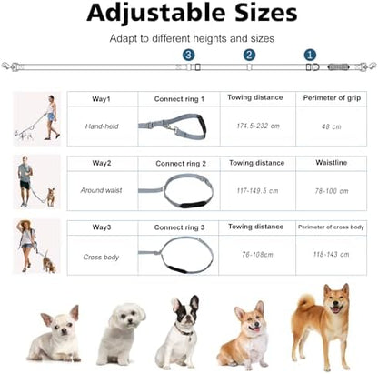 8.5ft Hands Free Dog Leash Adjustable