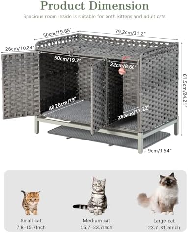 SETVSON Cat Litter Box Enclosure Furniture