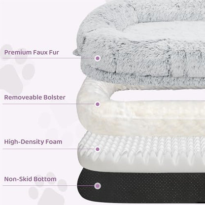 Murago Human Dog Bed for Adults, Light Grey