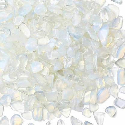 YATOJUZI Opal 1LB Aquarium Gravel Rocks Bulk Wholesale Tumbled Crystals Stones Chips Crushed Reiki Energy Balancing Gemstones for Planters Vase Filler Fountain Fish Tank Potted Decor