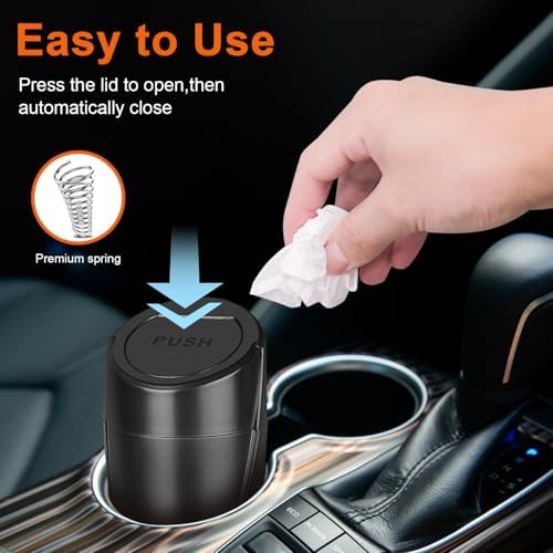 Car Trash Can, 2 Packs Mini Cup Holder Car Garbage Can