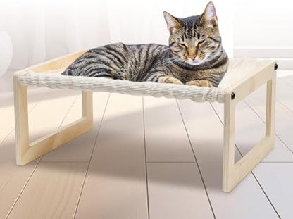 Elevated Cat Bed, Wooden Cat Hammock