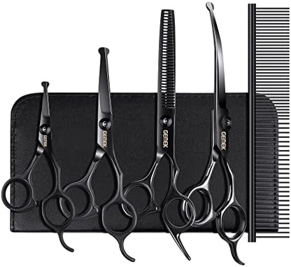 Dog Grooming Scissors Kit with Safety Round Tips