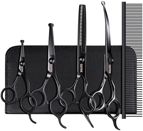 Dog Grooming Scissors Kit with Safety Round Tips