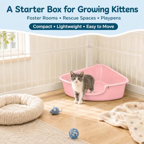 Corner Litter Box, Low Entry Kitten Litter Box