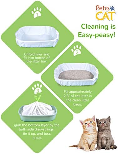 Litter Box Liners, Drawstring Litter Liner Bags