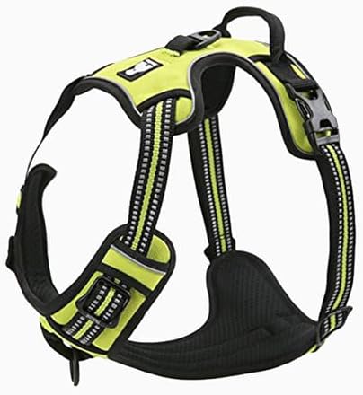 TRUE LOVE Adjustable No-Pull Dog Harness Reflective Vest, Neon Yellow
