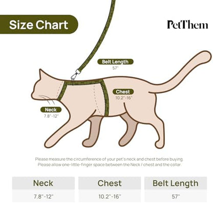 PetThem Cat Harness and Leash Set Escape Proof
