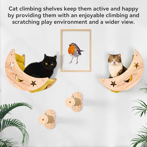 Wall Cat Bed Moon Hammock Wall Mounted Shelf