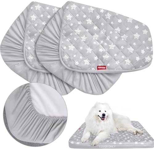 Dog Bed Covers Replacement Lovely Grey Star Print, 32x44 Inches, 2 Pack