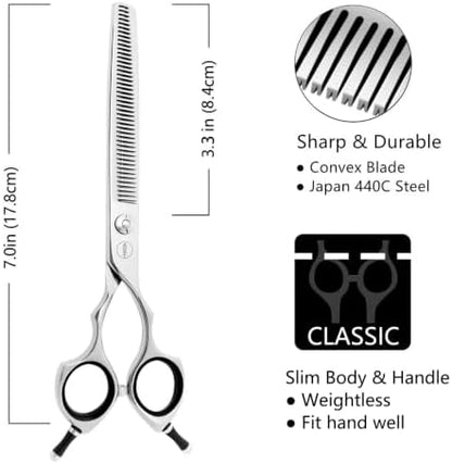 HASHIMOTO Thinning Shears for Dogs, 7.0 inch, 30% Thinning Rate.