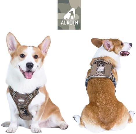 AUROTH Tactical Dog Harness Medium Sized Dog No Pull Adjustable Dog Vest