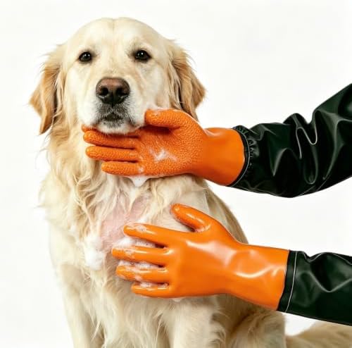 Pet Grooming Gloves for Washing Dogs & Cats, Pet Dog Cat Bathing Gloves