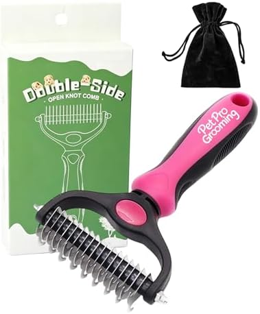 Tool, 2-In-1 Double-Sided Grooming Tool, Pet Shedding Remover Rounded-Tooth Comb