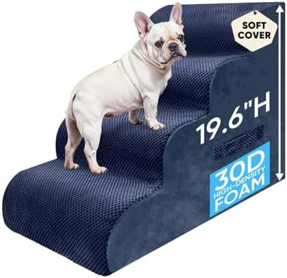 PAWSCRAT 4-Step Pet Stairs for High Beds & Sofas, 19.6''H Dog Stairs