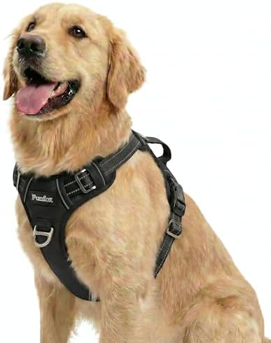 Funfox Dog Harness for Large Dog No Pull, Adjustable Pet Vest Harness, Vertical