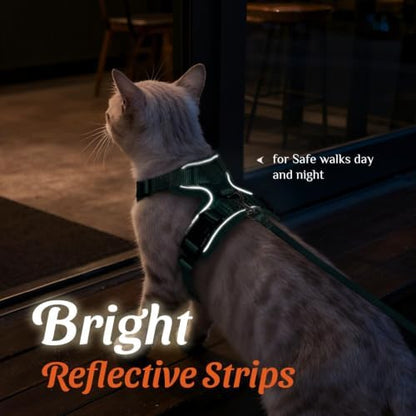 Dooradar Cat Harness and Leash Set, Adjustable and Escape Proof
