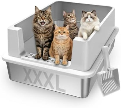 AIPERRO Extra Large Stainless Steel Litter Box