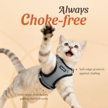 Dooradar Cat Harness and Leash Set, Adjustable and Escape Proof