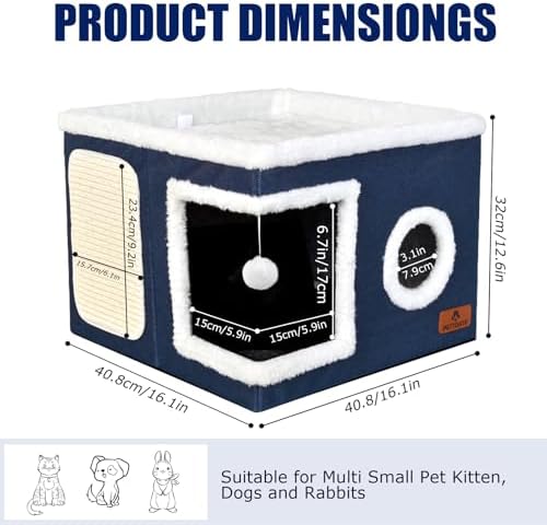 Cat Beds for Indoor Cats, Large Cat Cave Bed