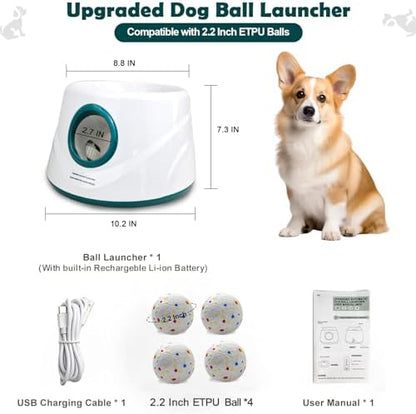 MEKAPLE Automatic Dog Ball Launcher, Upgraded Interactive Dogs Balls Thrower