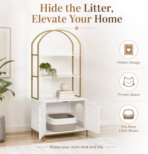 Homhedy Cat Litter Box Enclosure