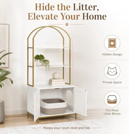 Homhedy Cat Litter Box Enclosure