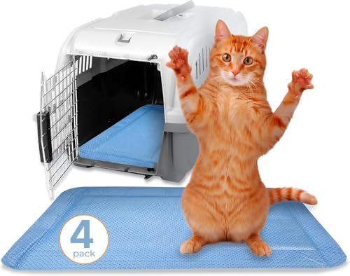 Pet Carrier Pad Insert 4 Pack, Disposable, 19.5 x 12.5 in,
