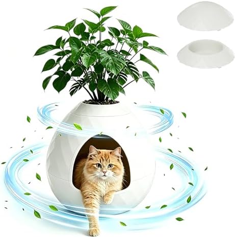Egg-Shaped Hidden Plant Litter Box, Cat Litter Box Enclosure