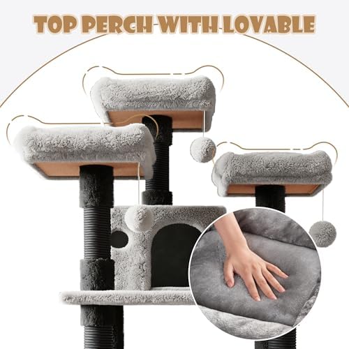 SHA CERLIN 68 Inches Multi-Level Large Cat Tree