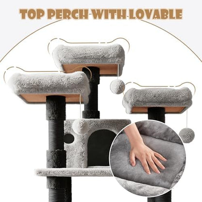 SHA CERLIN 68 Inches Multi-Level Large Cat Tree