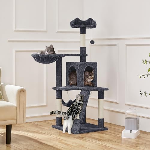 Yaheetech 54in Cat Tree, Spacious Condo and Hammock, Ideal Activity Center