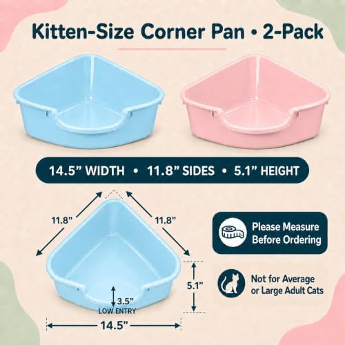 Corner Litter Box, Low Entry Kitten Litter Box