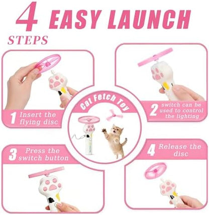 Cat Toy Disc, Interactive Cat Fetch Toy Flying Discs