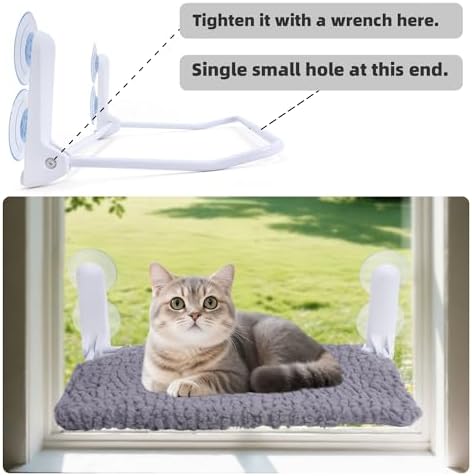 AIWIKIDE Cat Window Perch, Easy Install Bracket, Portable Wall Hammock