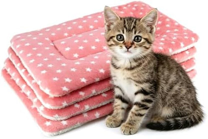4 Pack Cat Bed Mat, Washable Sleeping Pad