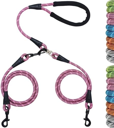 WYuZe 5 FT Double Dog Leash Detachable Rope Dual Leash