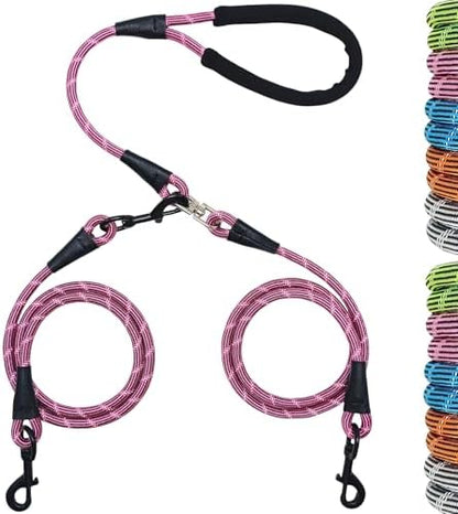 WYuZe 5 FT Double Dog Leash Detachable Rope Dual Leash