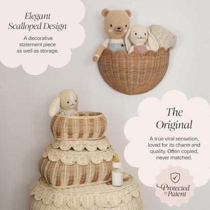 BEBE BASK Scalloped Wicker Wall Basket