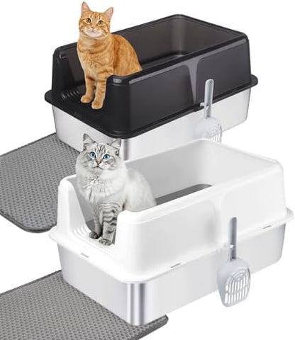 2 Pack Stainless Steel Cat Litter Box