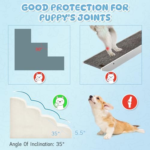 Mesa Lemon 4 Step Dog Stairs Pet Ramp