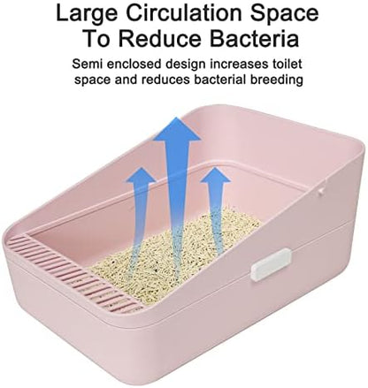 Sfozstra Small Cat Litter Box: Removable Tray