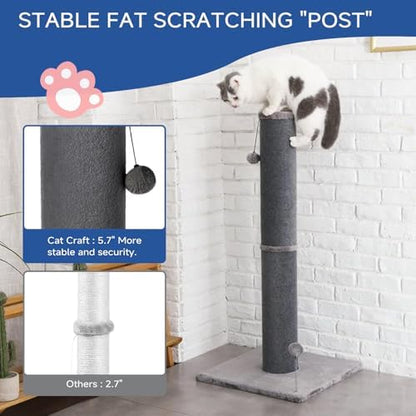 Cat Craft 41" Tall Short Plush Cat Scratching Post